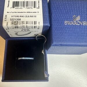 NIB Swarovski Crystal Pavé Ring in Blue CZ crystal